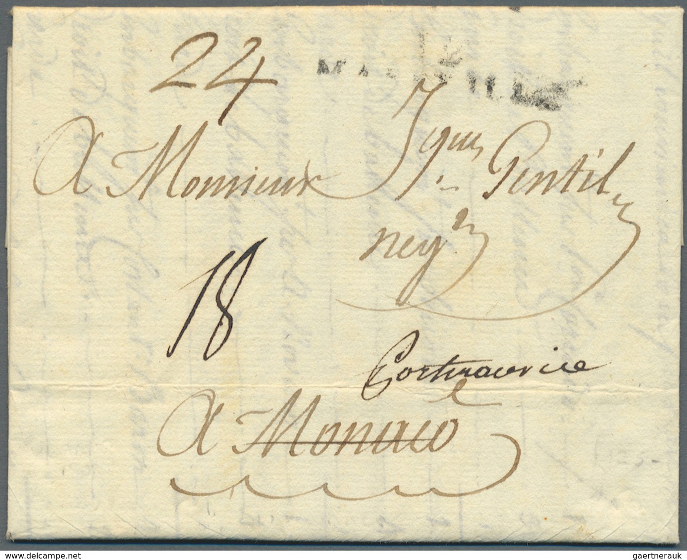 Br/GA Monaco: 1809/1920, Group Of Four Better Entires, From Pre-philately (inlc. 1839 Menton Cover), Attra - Neufs
