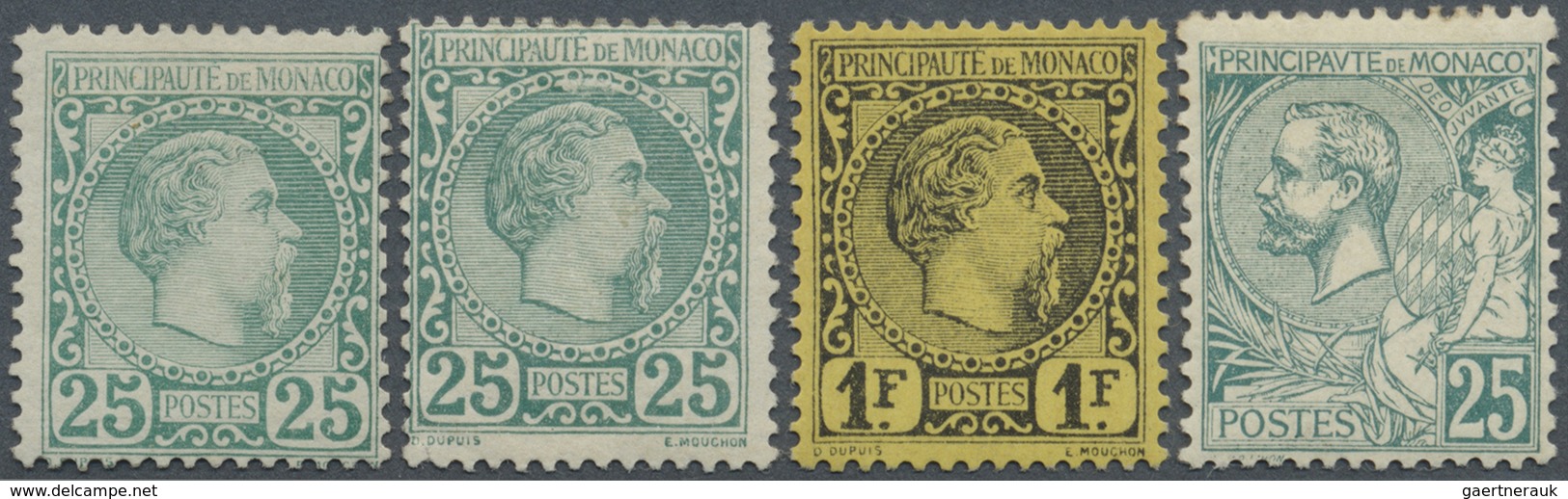 */**/O Monaco: 1885/1920, Sauberes Lot Von 16 Werten, Dabei MiNr. 6 (2), MiNr. 9 Postfrisch (Maury 2.900,- - Neufs