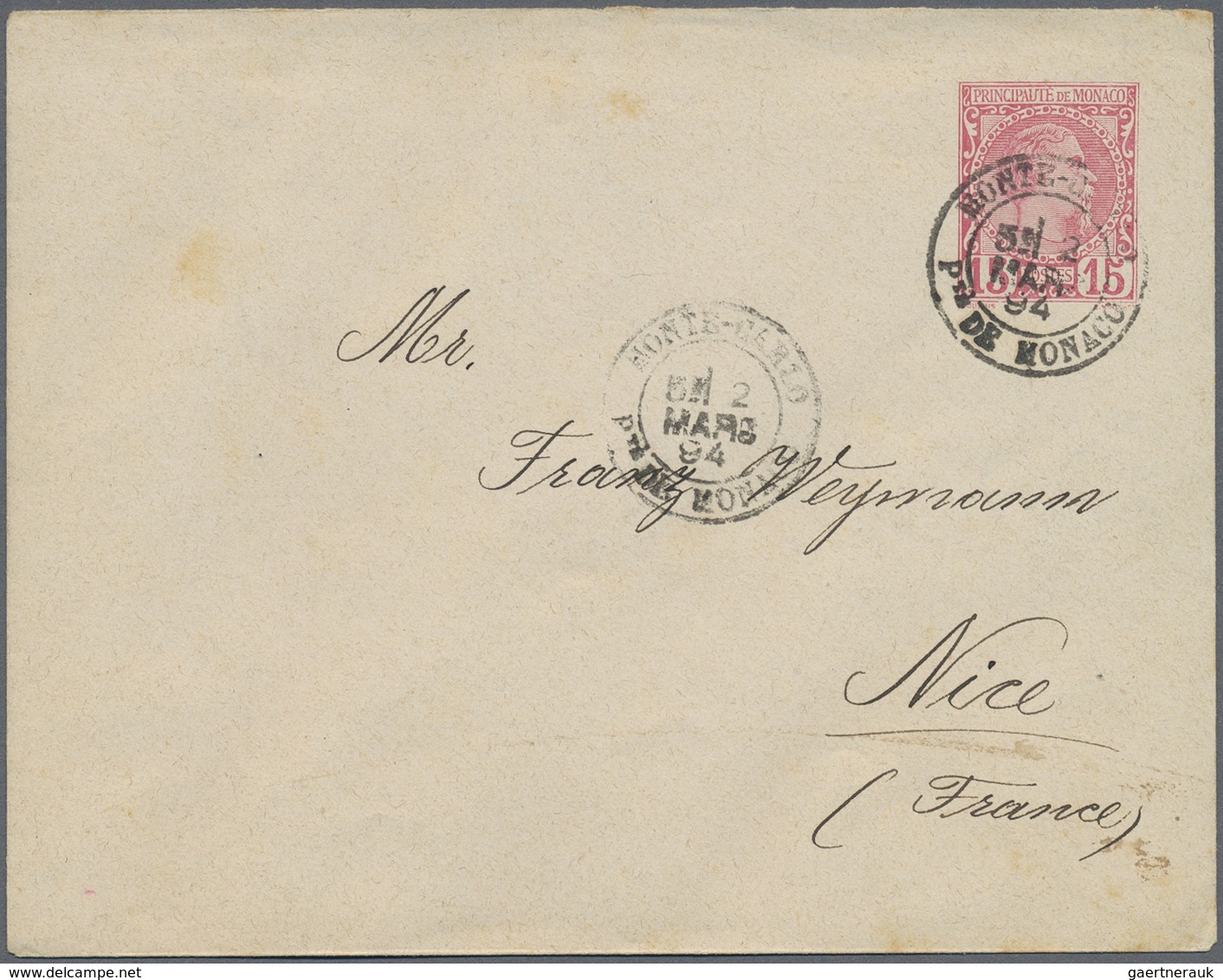 Br/GA Monaco: 1890/1960 (ca): 62 Covers And Postal Stationary, E.g. Airmails, Registered Letters, Reimbour - Neufs