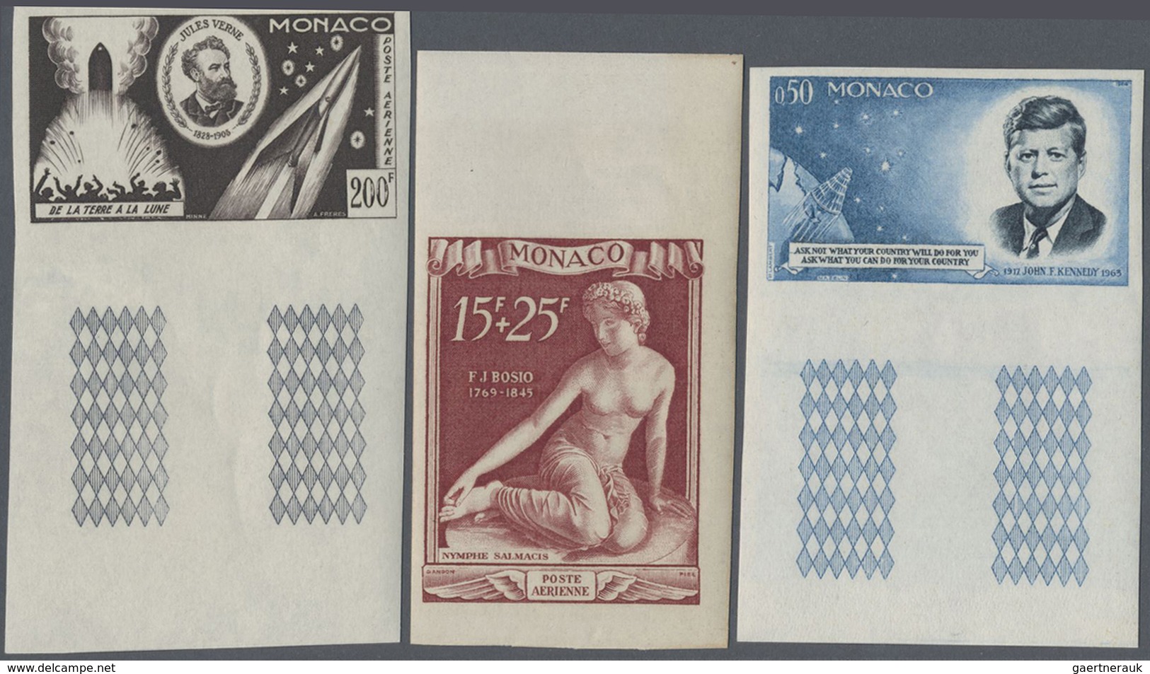 **/*/(*) Monaco: 1946/1967, Collection Of Apprx. 100 Imperforate Stamps/imperforate Proofs, Incl. 16 Colour P - Neufs