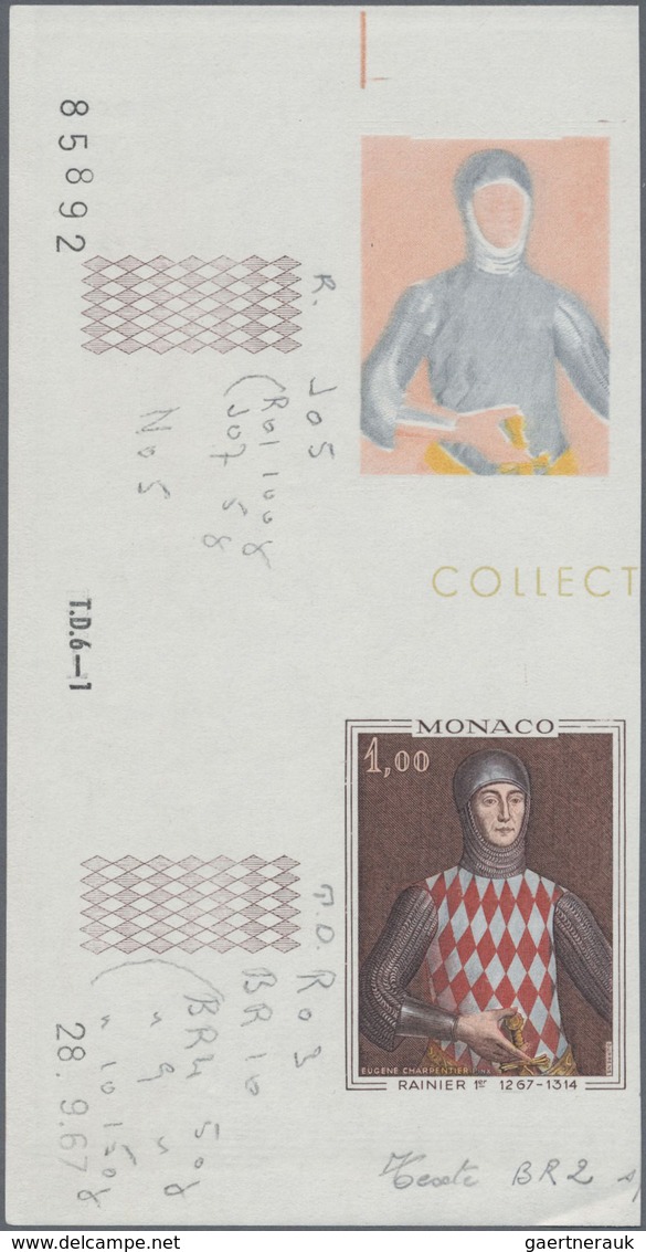 **/*/(*) Monaco: 1946/1967, Collection Of Apprx. 100 Imperforate Stamps/imperforate Proofs, Incl. 16 Colour P - Neufs