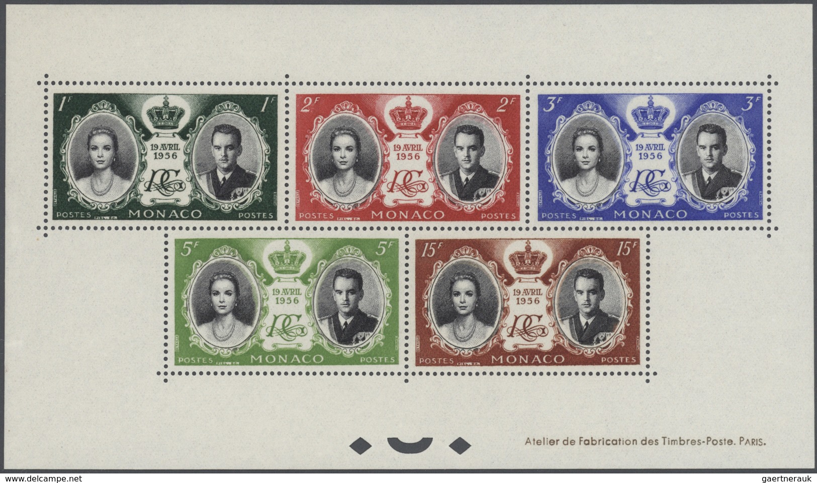 **/(*) Monaco: 1956, Royal Wedding, Presentation Book Comprising A Mint And A Used Set, Both Bloc Specieux - Nuovi