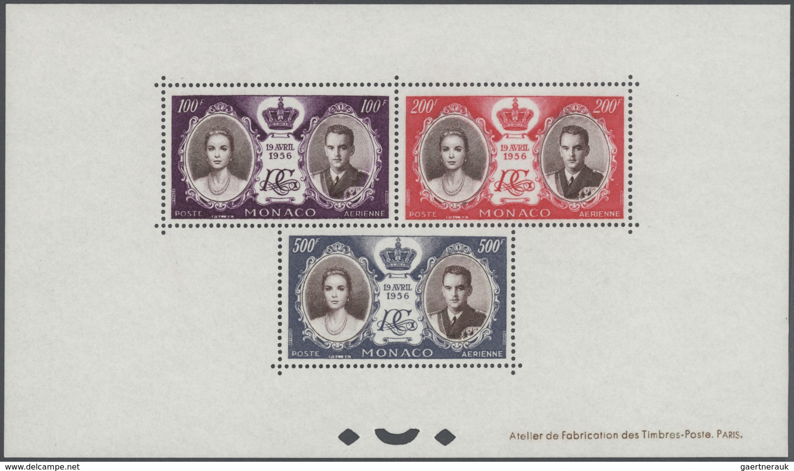 **/(*) Monaco: 1956, Royal Wedding, Presentation Book Comprising A Mint And A Used Set, Both Bloc Specieux - Nuovi