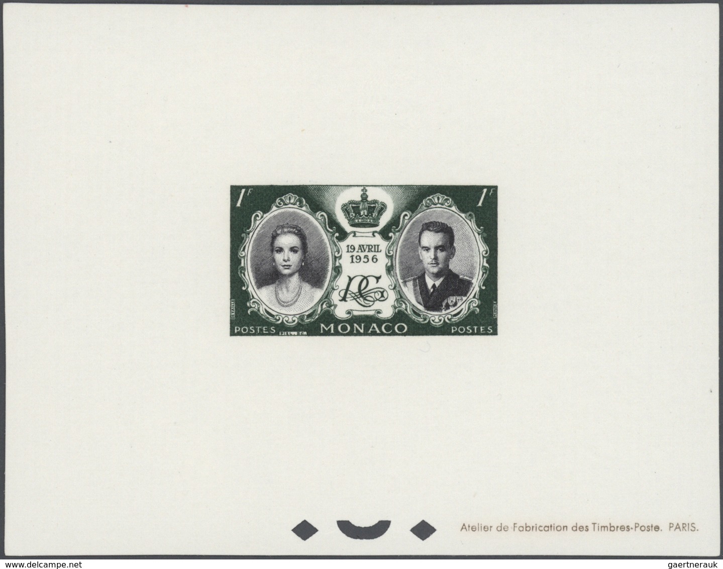 **/(*) Monaco: 1956, Royal Wedding, Presentation Book comprising a mint and a used set, both bloc specieux