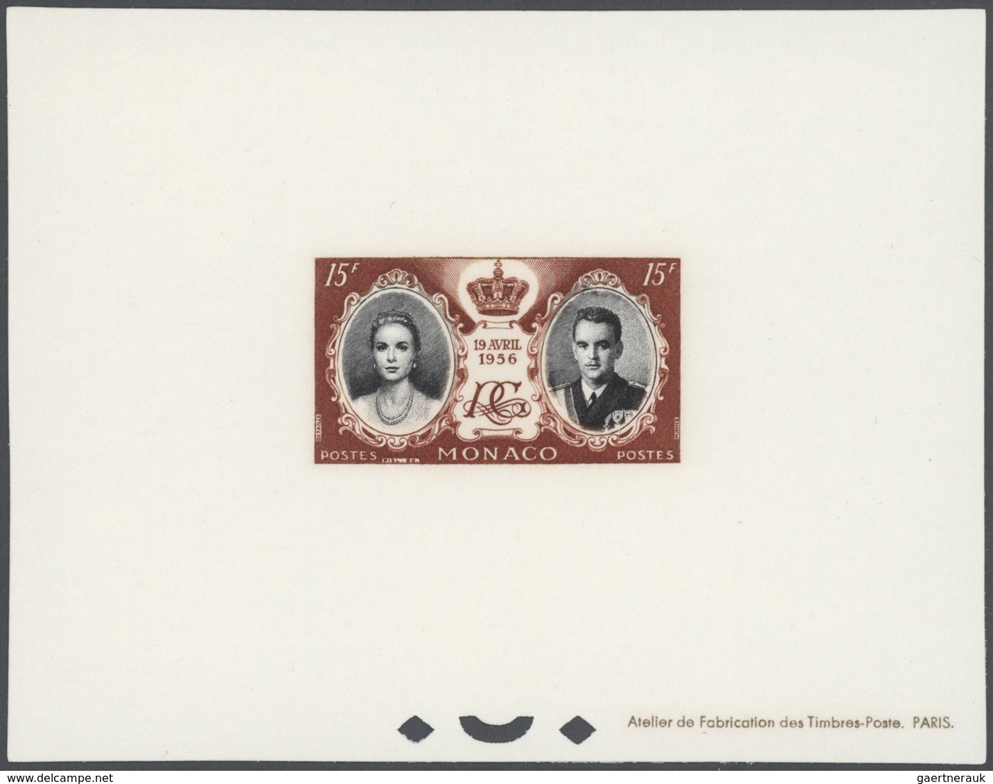 **/(*) Monaco: 1956, Royal Wedding, Presentation Book comprising a mint and a used set, both bloc specieux