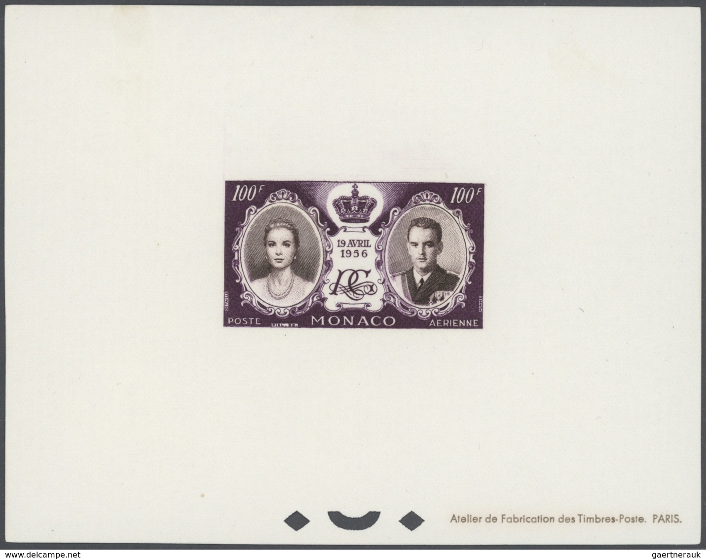 **/(*) Monaco: 1956, Royal Wedding, Presentation Book comprising a mint and a used set, both bloc specieux
