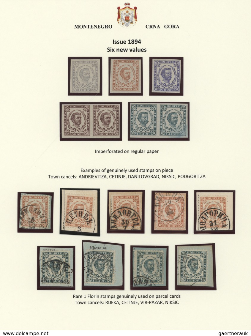 */O/Br/** Montenegro: 1874/1918 + 1941/1945: exhibition collection "Montenegro" in three albums and one sheet