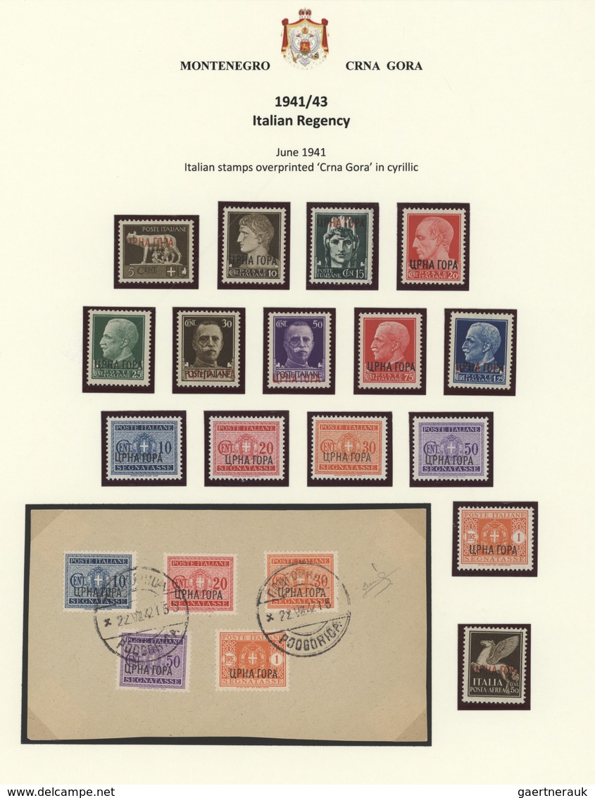 */O/Br/** Montenegro: 1874/1918 + 1941/1945: exhibition collection "Montenegro" in three albums and one sheet