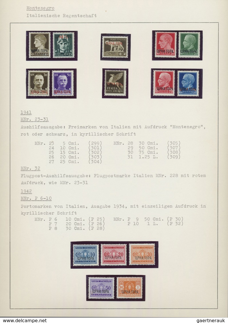 Br/GA/*/** Montenegro: 1875/1943, Lot Of Ca. 50 Covers And Postal Stationeries Used And Unused, Also Stamps In - Montenegro