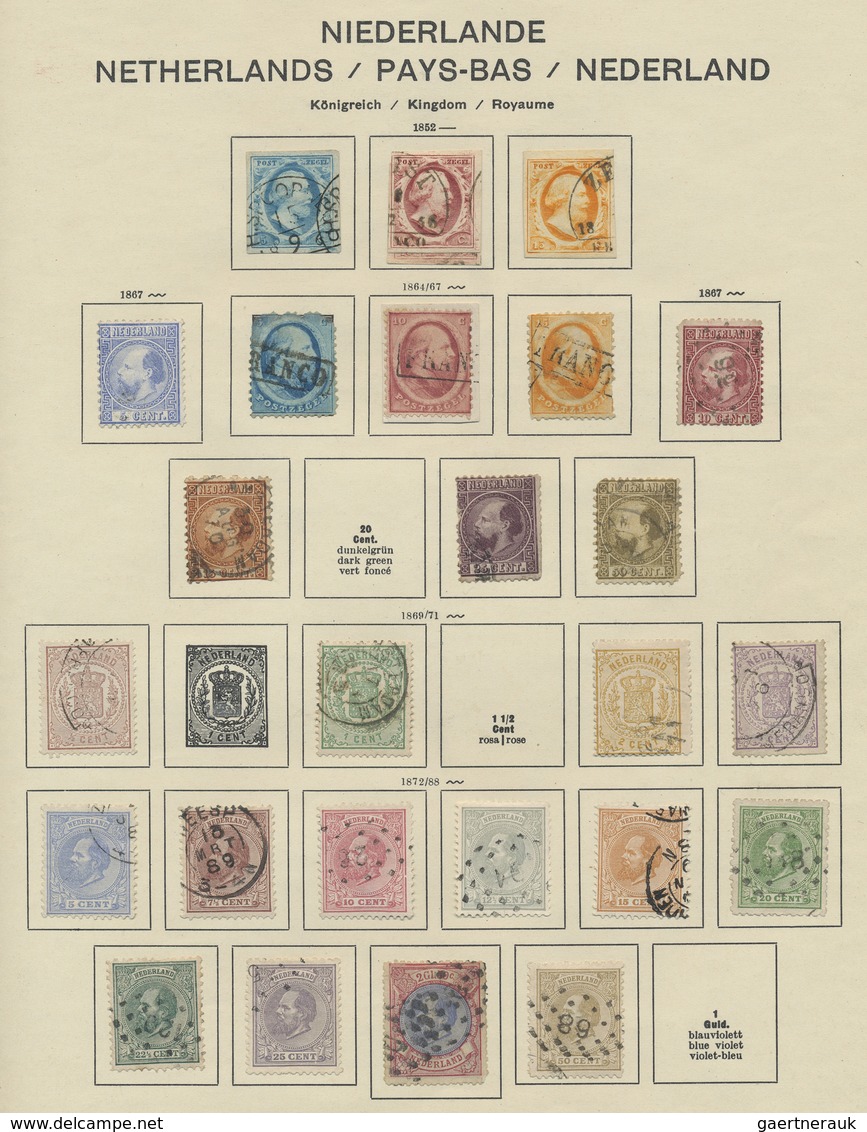 O/* Niederlande: 1852/1950 Ca., Gestempelte Grundstocksammlung Lückenhaft Im Schaubek Vordruckalbum - Autres & Non Classés