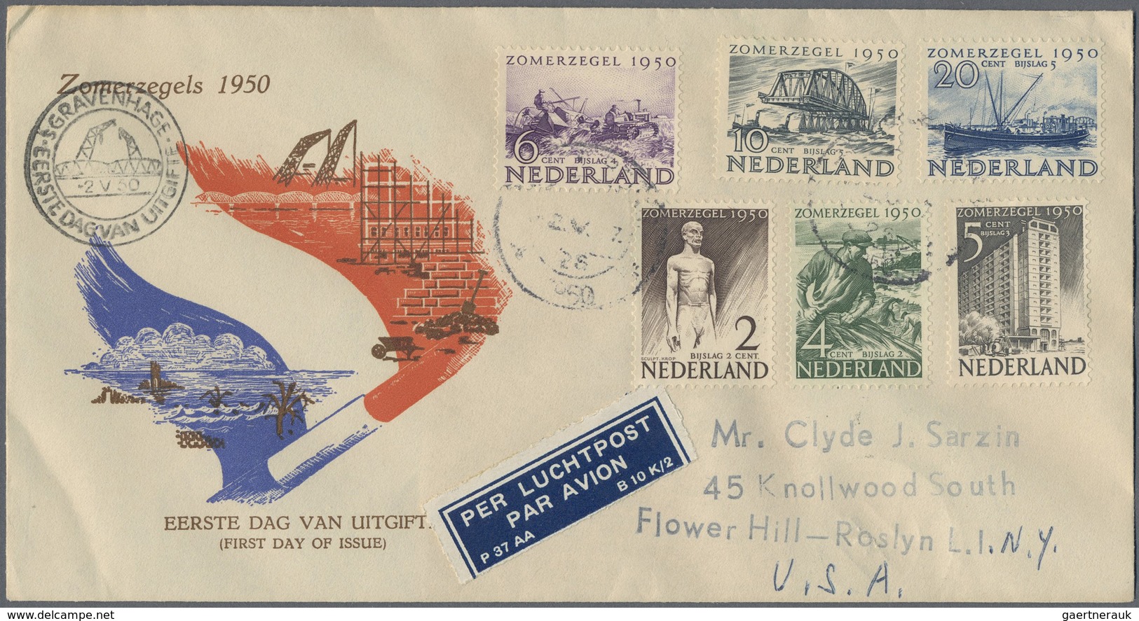 Niederlande: 1950/1964 (ca.), Bestand Von Ca. 40 Ersttagsbriefen Mit Kompletten Sätzen Dabei Viele B - Other & Unclassified
