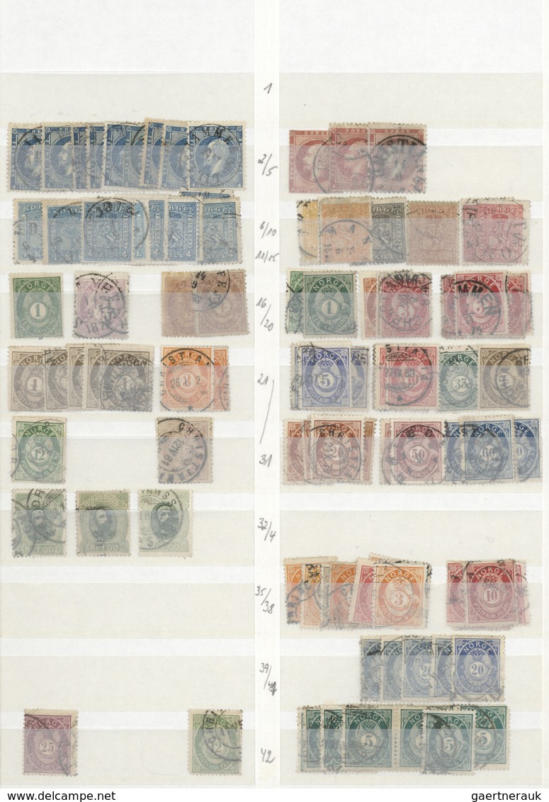 O/*/** Norwegen: 1855-1990's: Collection And Stock Of Mint And Used Stamps In A Binder And In 3 Big Stockbo - Neufs