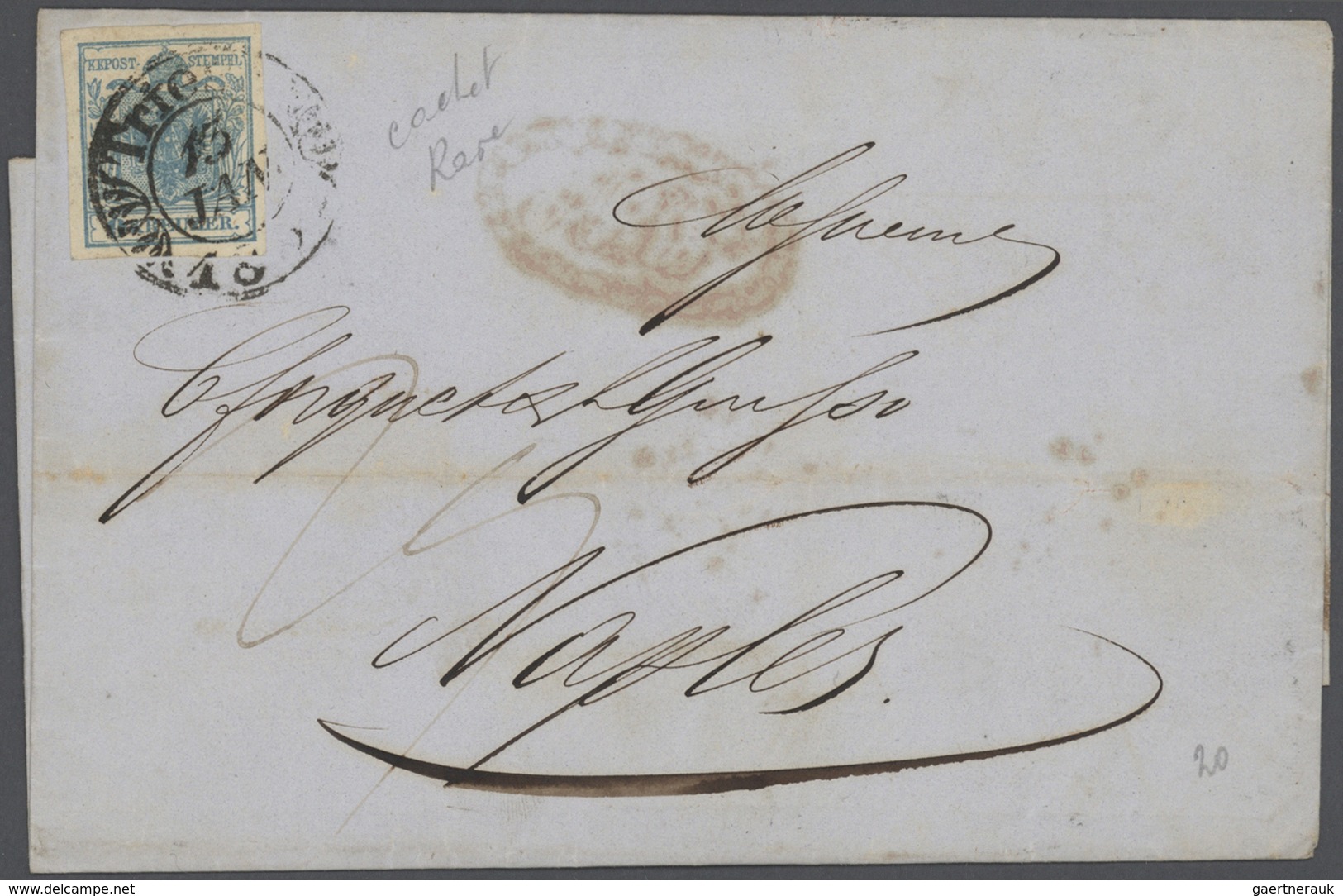 Br Österreich: 1850-56, Sammlung Von 22 Briefen Von TRIEST Oder WIEN Frankiert Mit Tadelloses 9 Kr. Mar - Neufs