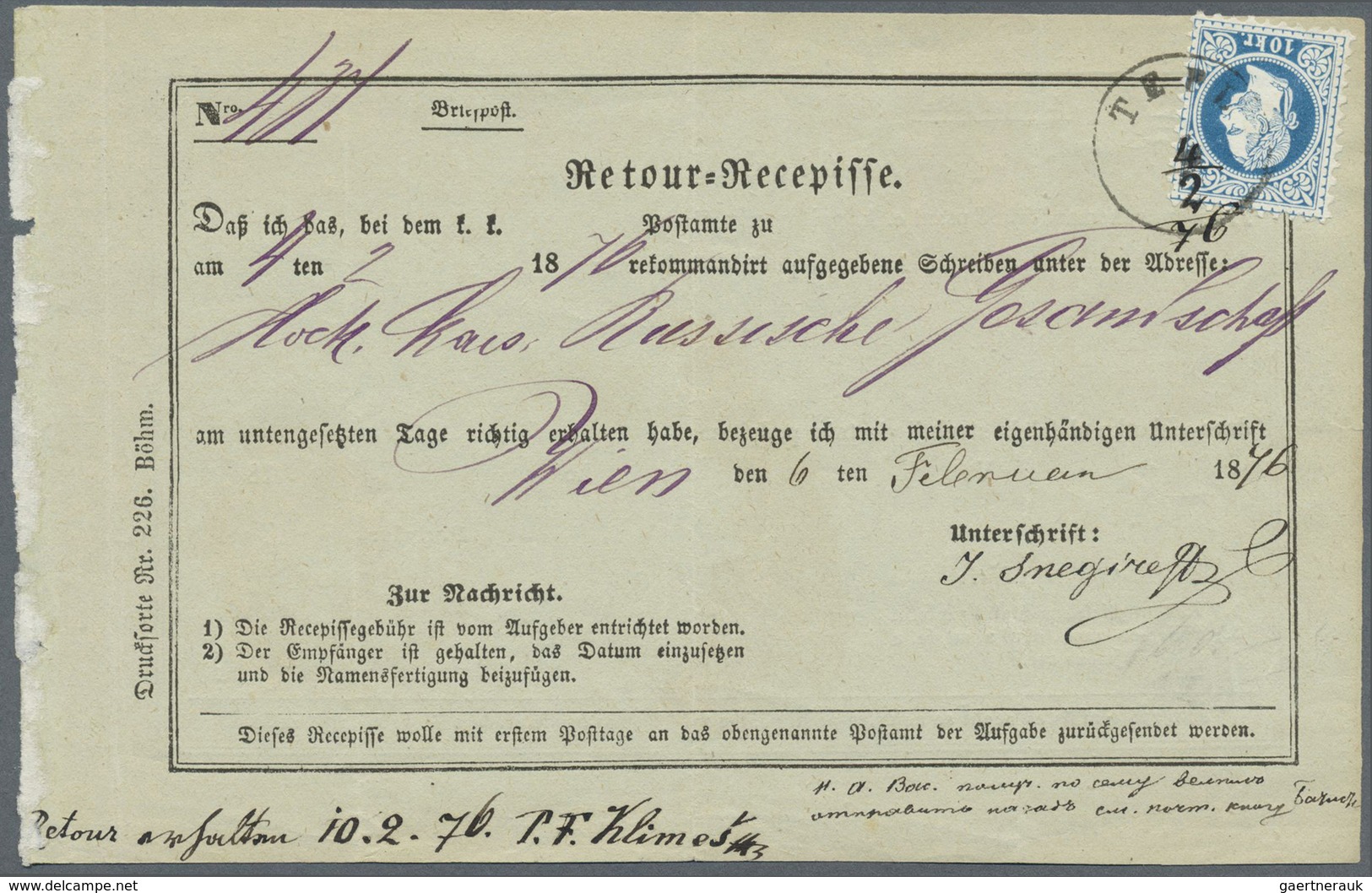 GA/Br Österreich: 1857/1897, Interessante Sammlung Von 22 Postanweisungen Und Paketkarten Mit Meist Versch - Neufs