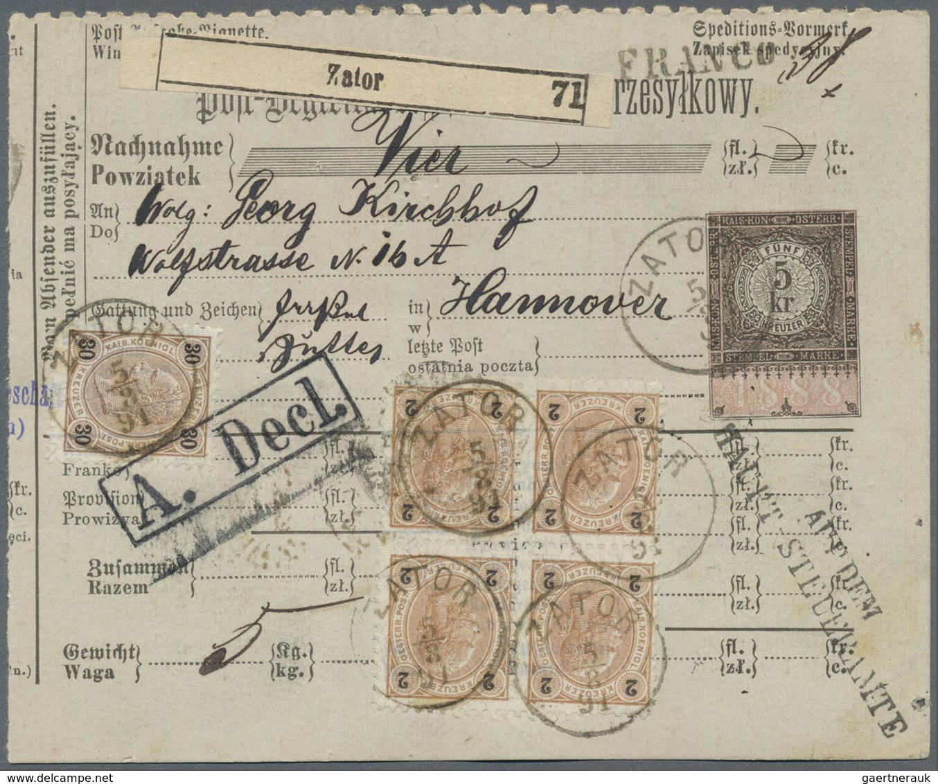 GA/Br Österreich: 1857/1897, Interessante Sammlung Von 22 Postanweisungen Und Paketkarten Mit Meist Versch - Neufs