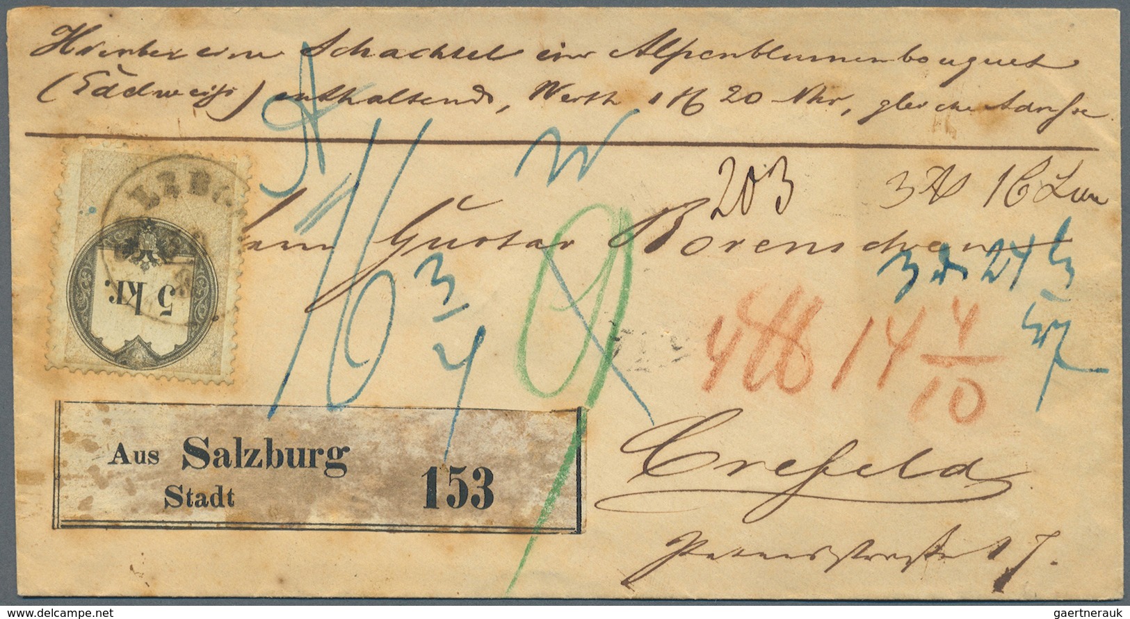 GA/Br Österreich: 1875/1890 (ca.), Reste Einer Einlieferung Mit Ca. 29 Meist Inter. Belegen U.a. Fünf Unge - Neufs