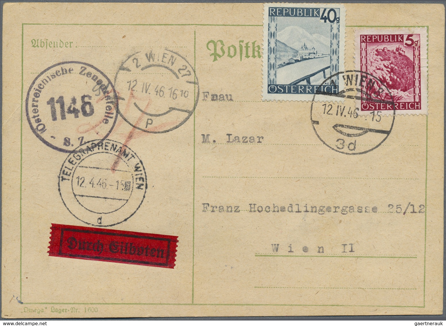 Br/GA Österreich: 1930/1956, interessante Partie von ca. 13 Belegen, u.a. Ansichtskte. mit L2 "Zur Erinner