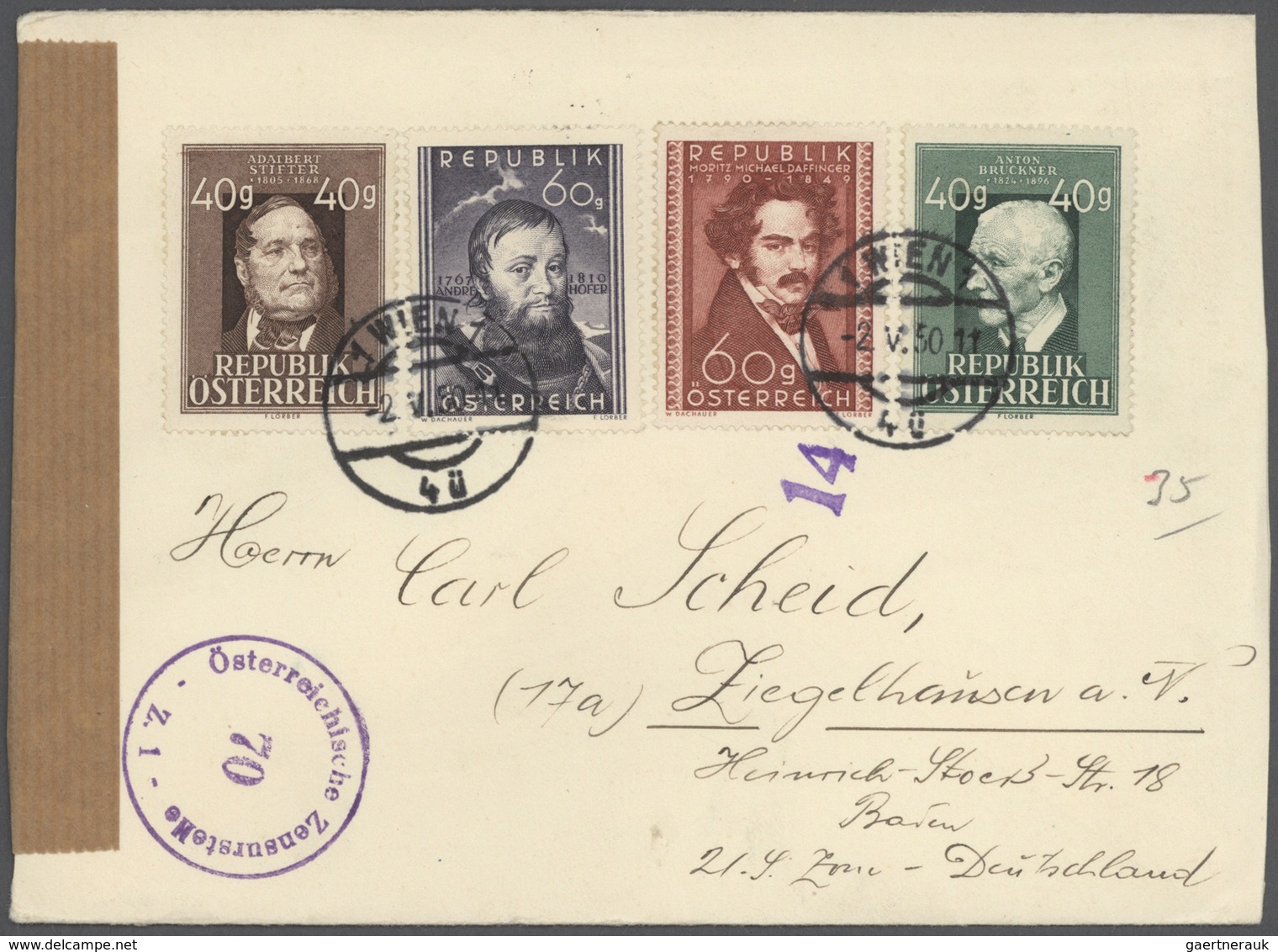 Br/GA Österreich: 1945/1959, Posten von ca. 100 Belegen mit vielen guten Stücken und schönen Frankaturen,