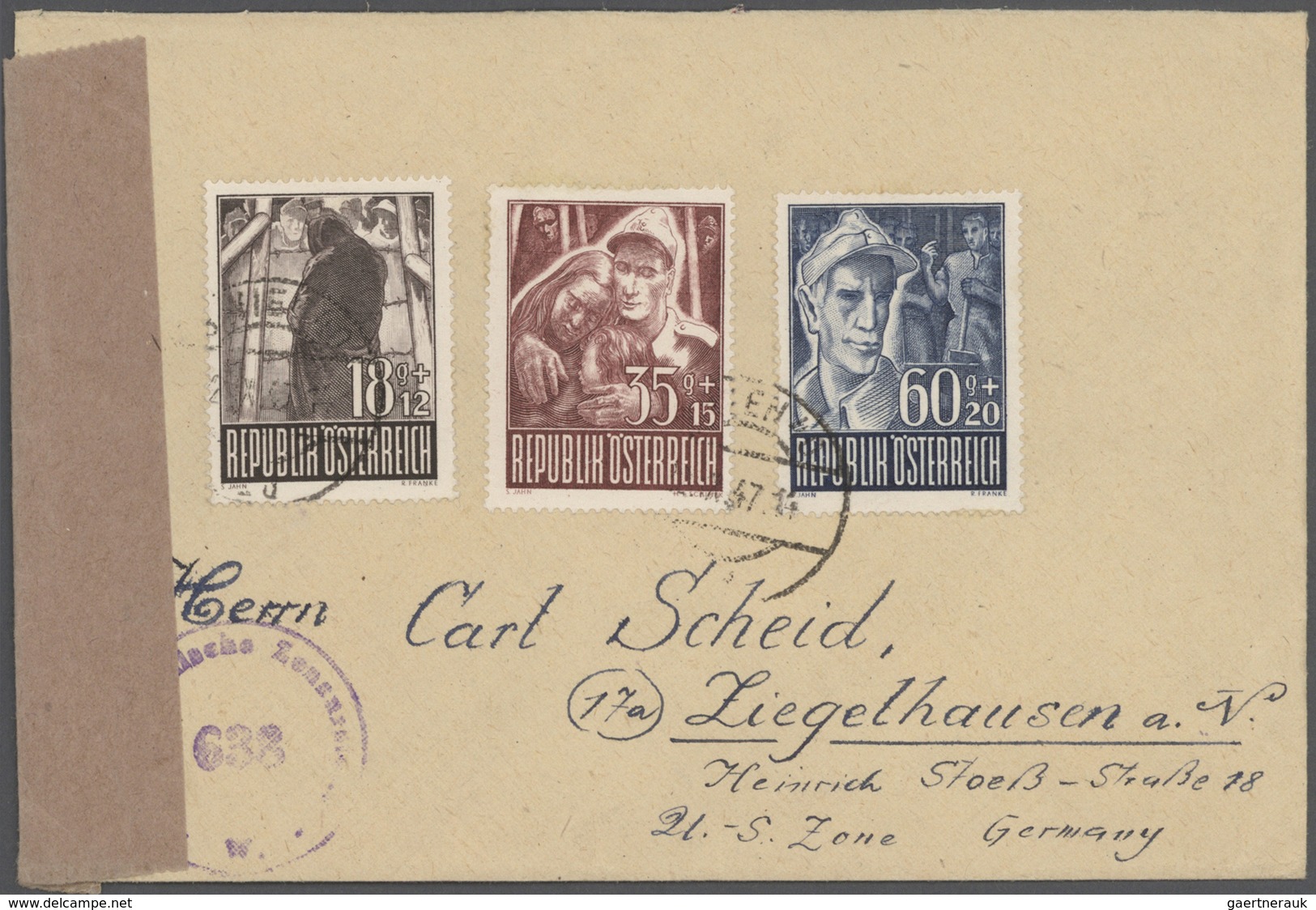 Br/GA Österreich: 1945/1959, Posten von ca. 100 Belegen mit vielen guten Stücken und schönen Frankaturen,