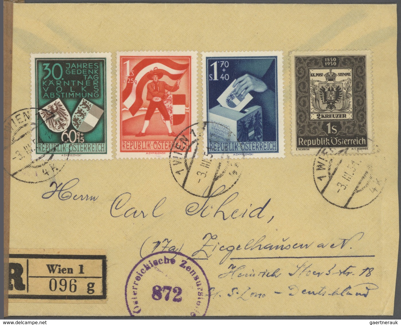 Br/GA Österreich: 1945/1959, Posten von ca. 100 Belegen mit vielen guten Stücken und schönen Frankaturen,