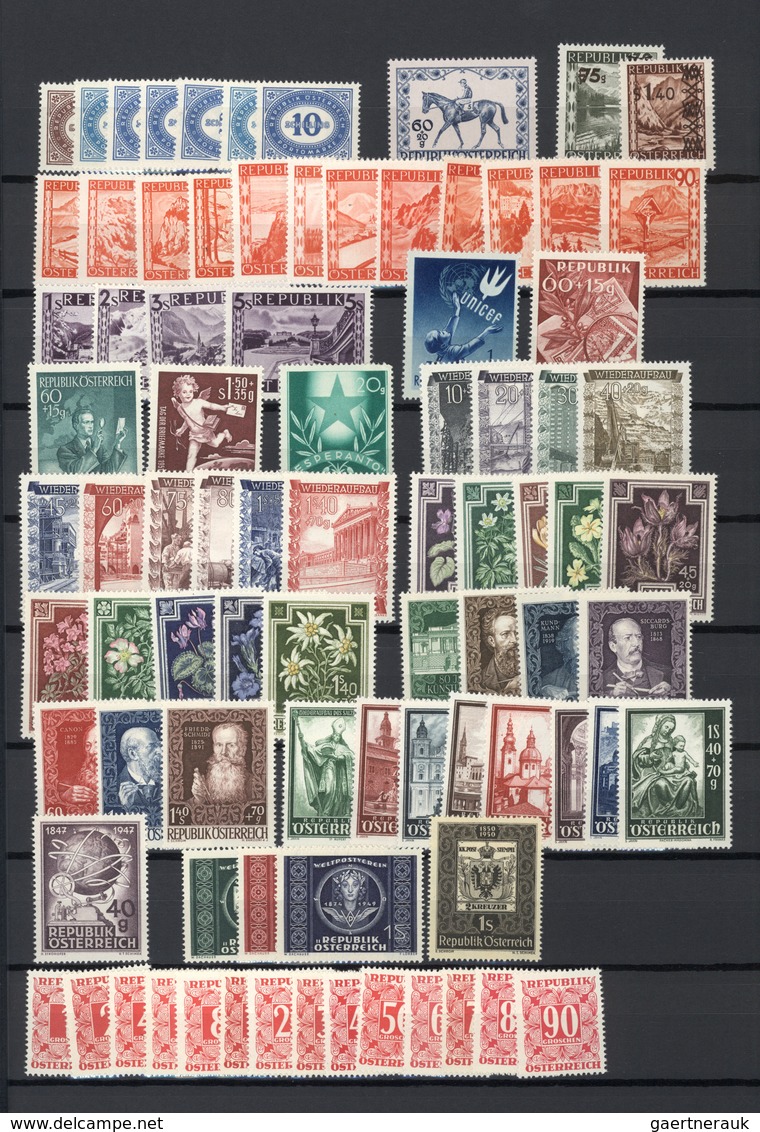 ** Österreich: 1945/1955, Postfrische Sammlung Auf Steckseiten (vereinzelt Wenige Werte Mit Etwas Hafts - Neufs