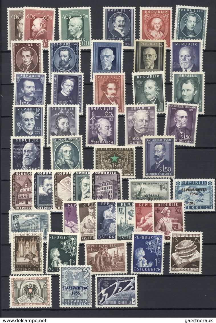 ** Österreich: 1945/1955, Postfrische Sammlung Auf Steckseiten (vereinzelt Wenige Werte Mit Etwas Hafts - Neufs