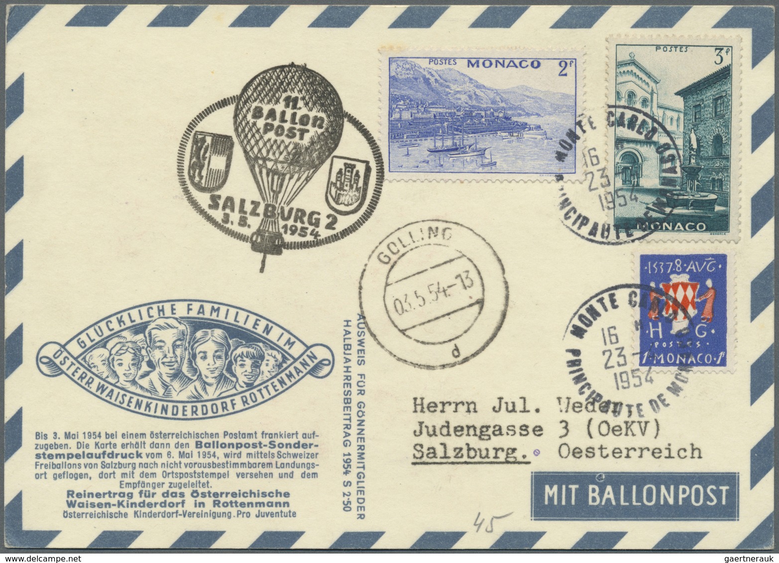 GA/Br Österreich: 1948/1988, saubere und vielseitige Sammlung von 62 Briefen und Karten der Pro Juventute-