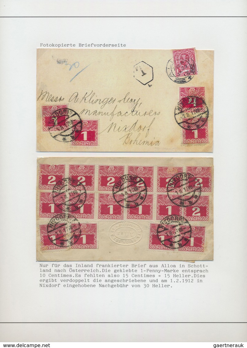 GA/Br/ Österreich - Portomarken: 1900/1918, ausstellungsmäßig aufgemachte und betextete Sammlung von weit ü