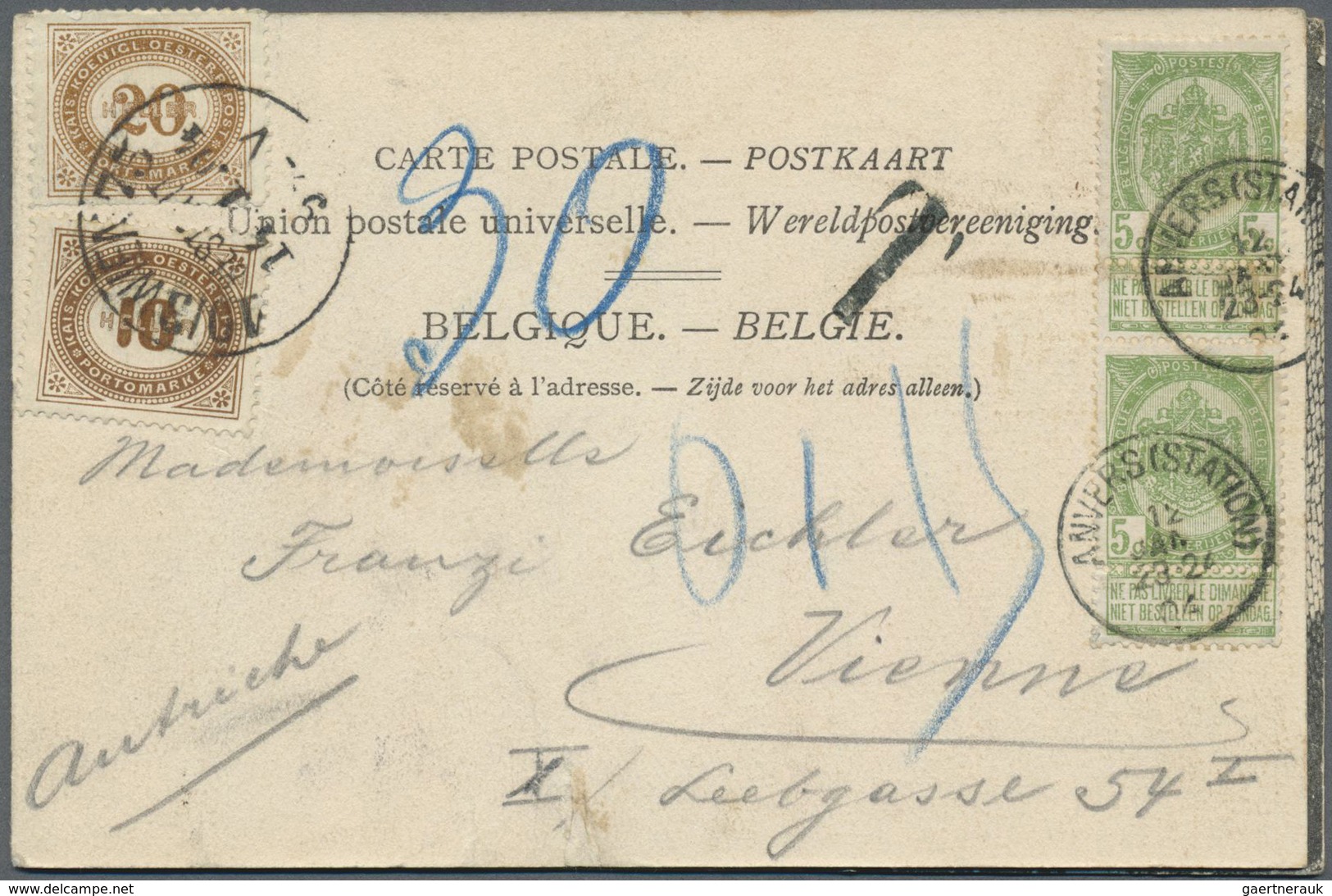 Br/GA/ Österreich - Portomarken: 1900/1918, Sammlung Von Ca. 115 Belegen Mit Portomarken Und Den Verschiede - Postage Due