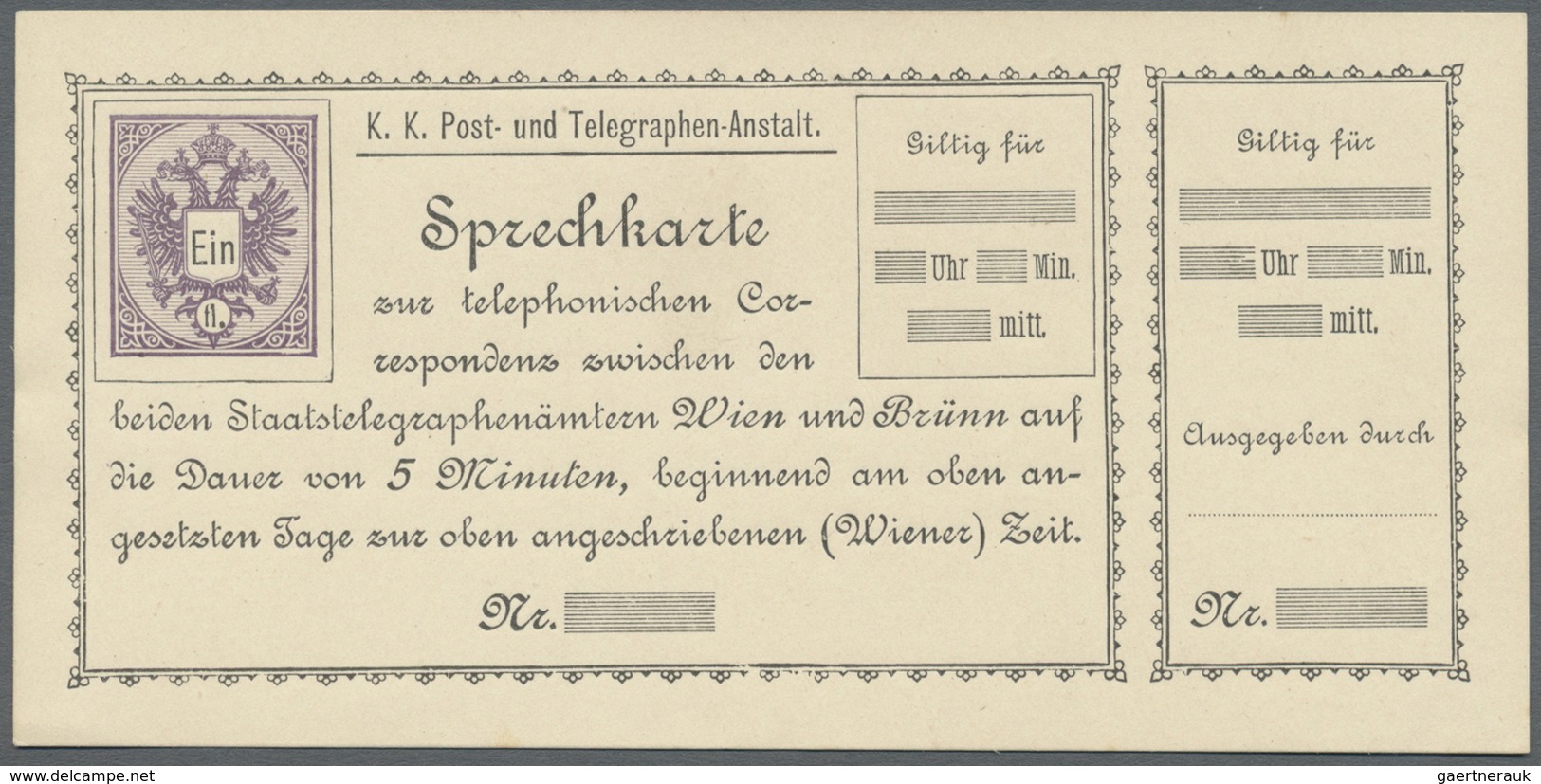 GA Österreich - Telefonsprechkarten: 1886-1900: Sammlung Von 11 UNGEBRAUCHTEN, Frühen Telefonsprechkart - Autres & Non Classés