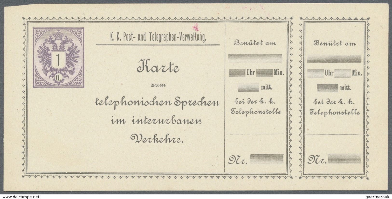 GA Österreich - Telefonsprechkarten: 1886-1900: Sammlung von 11 UNGEBRAUCHTEN, frühen Telefonsprechkart