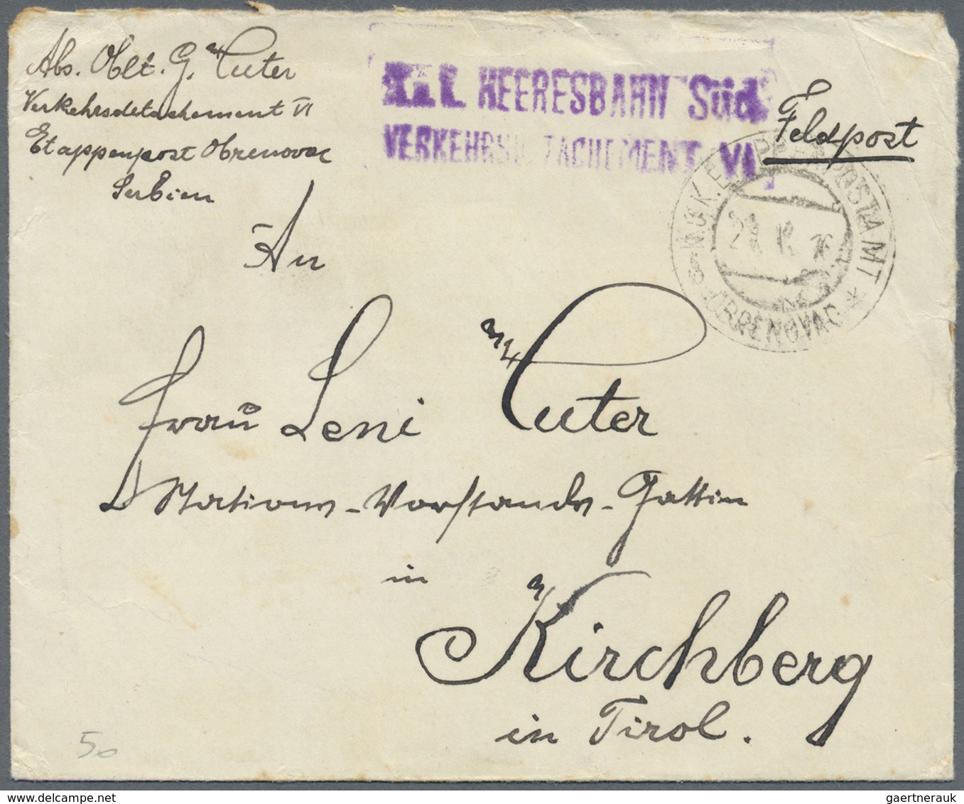 Br/GA/ Österreich - Militärpost / Feldpost: 1820/1918, hochinteressante Partie von ca. 125 Briefen/Karten,