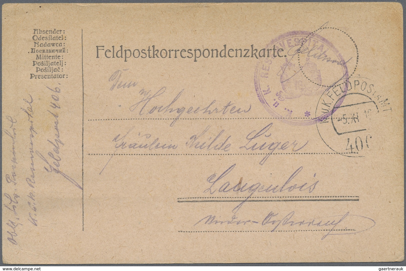 Br/GA Österreich - Militärpost / Feldpost: 1900/1918, Interessante Partie Von Annähernd Ca. 200 Feldpostka - Autres & Non Classés