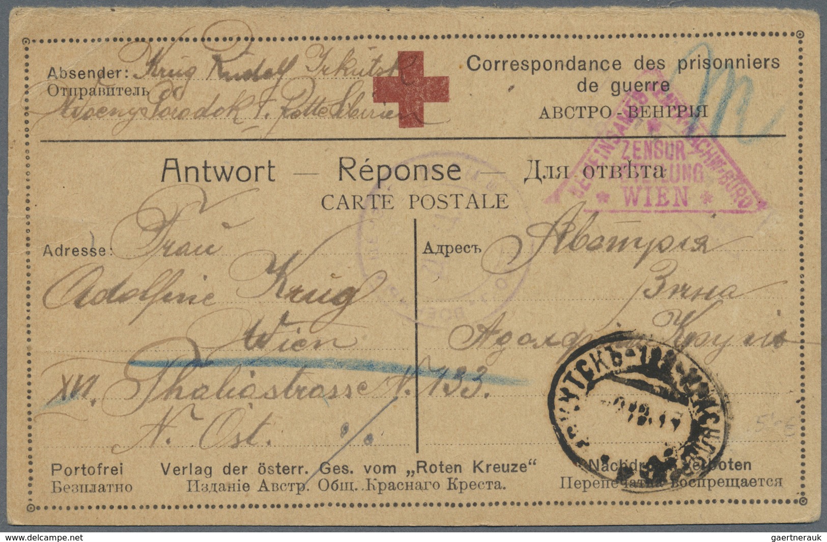 Br/GA Österreich - Militärpost / Feldpost: 1914/1918, KRIEGSGEFANGENEN-POST: Lot Von Ca. 40 Belegen Aus De - Autres & Non Classés
