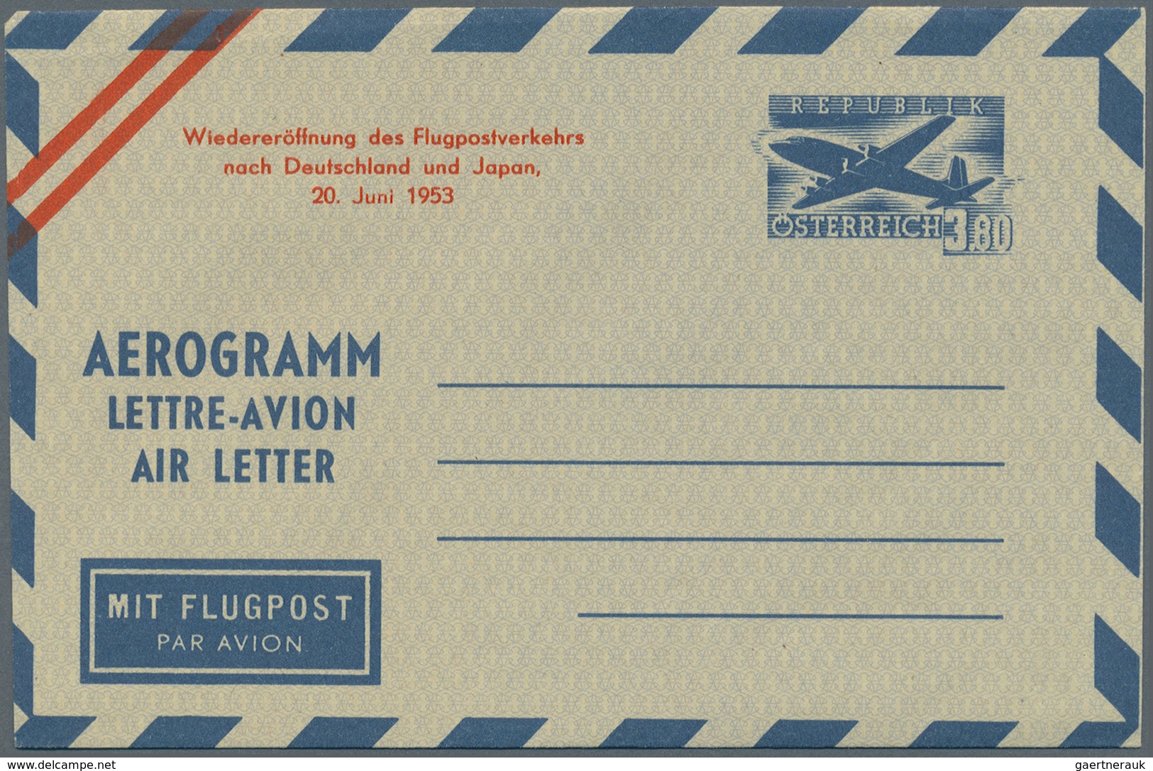 GA Österreich - Ganzsachen: 1952/95, Sammlung Mit 50 Ungebrauchten Aerogrammen Dabei Unterschiedl. Type - Autres & Non Classés