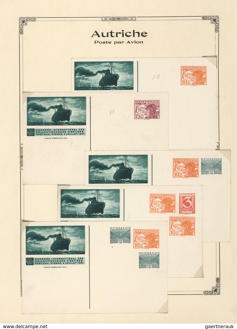 GA Österreich - Privatganzsachen: 1933/1958, Sehr Gehaltvolle Sammlung Mit Ca.110 Privatganzsachen Auf - Autres & Non Classés