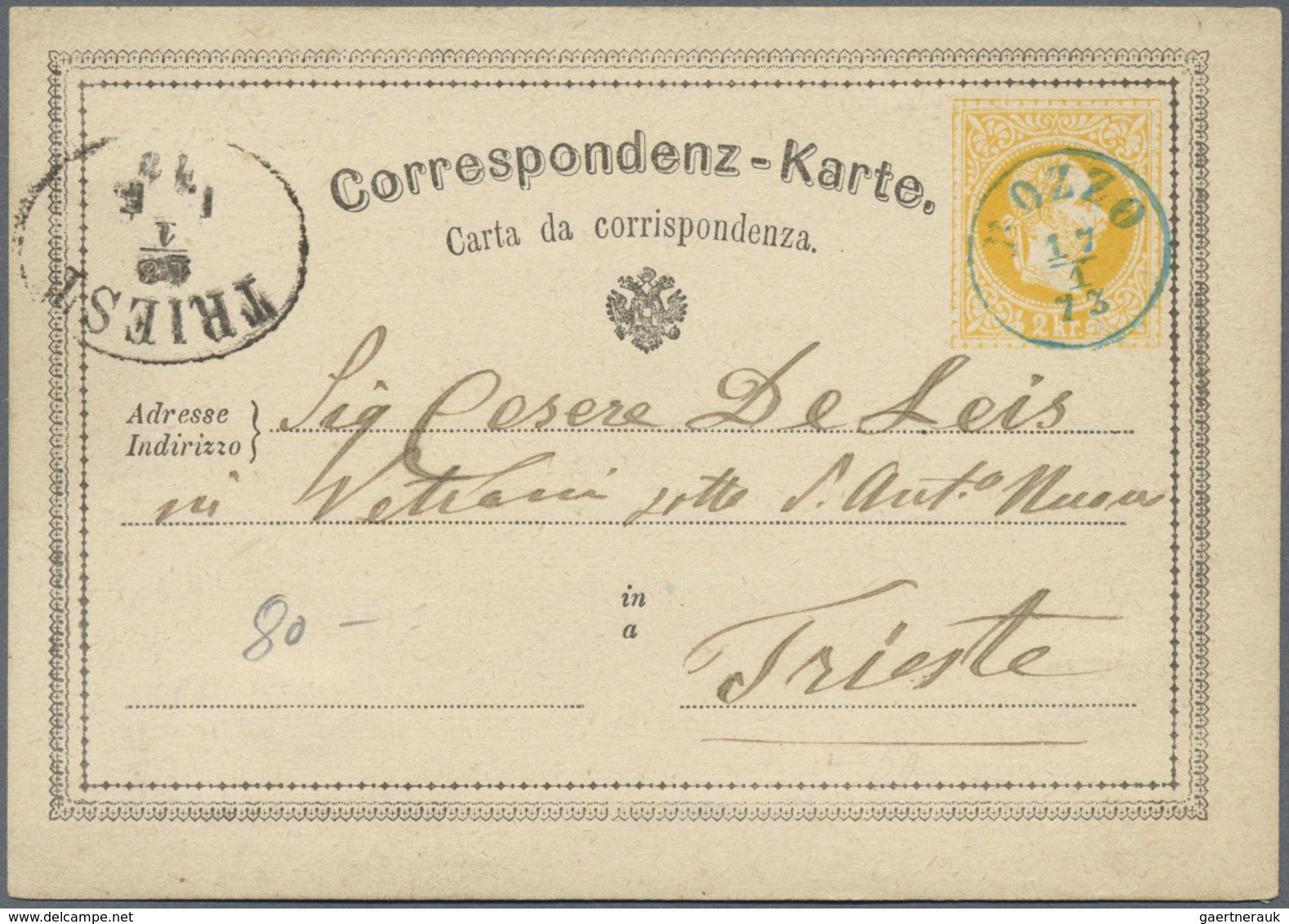 GA/Br Österreich - Stempel: 1869/1886, Stempelsammlung in außergewöhnlicher Qualität. Ca. 150 Belege, meis