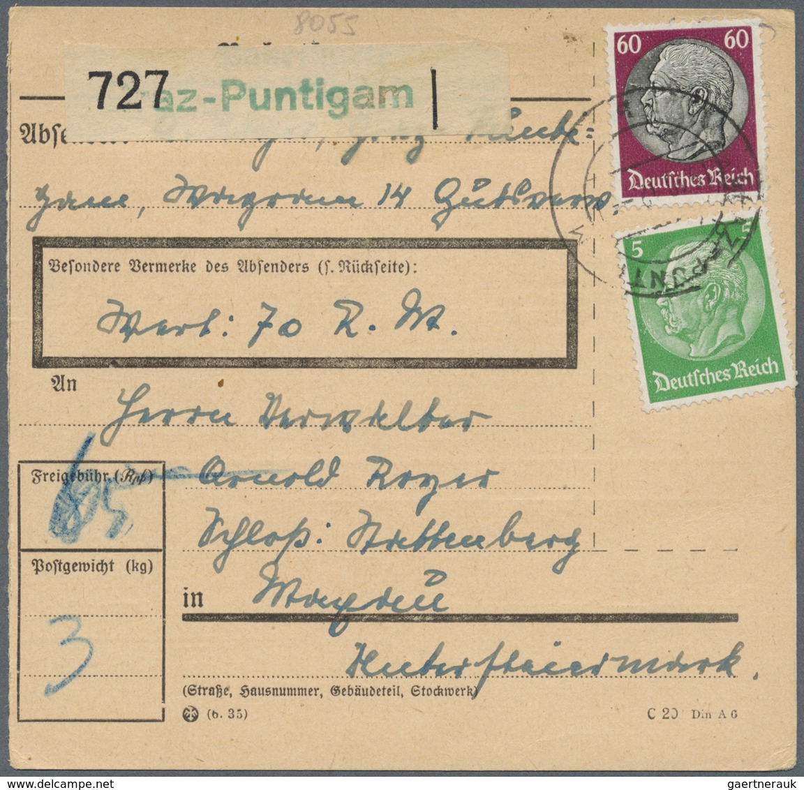 Br Österreich - Heimat: GRAZ: 1942/1950 (ca.), Bestand Von Ca. 220 Paketkarten Von Grazer Postämtern Da - Autres & Non Classés