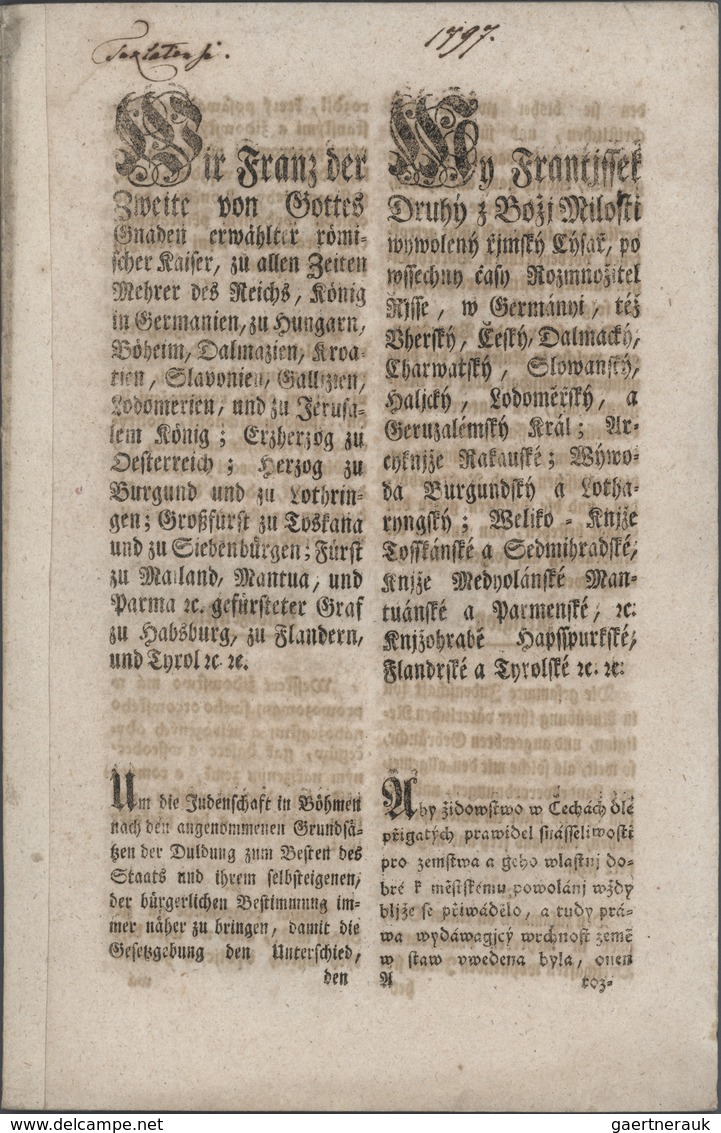 Österreich - Besonderheiten: 1797/1812, Sechs Kundmachungen Und Patente Des österreichsichen Kaisers - Autres & Non Classés