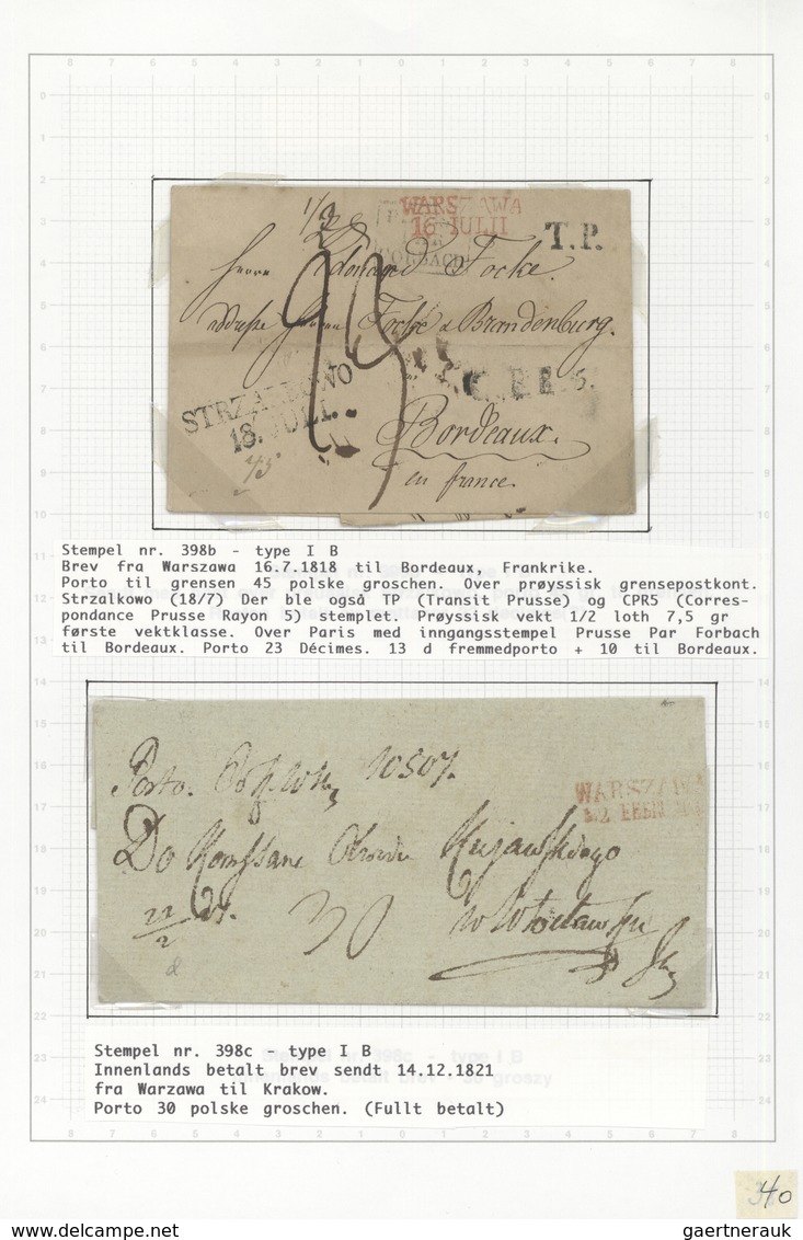 Br Polen - Vorphilatelie: 1818/1870, collection of apprx. 84 stampless covers (pre-philatelic period an