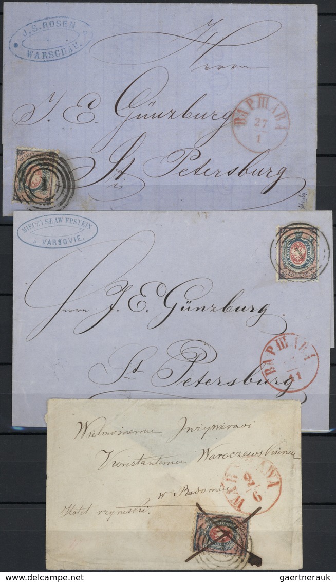 O/Br/Brfst Polen - Russische Periode: 1858/1915 (ca.), Postmarks Of Warszawa On Russia, Splendid Collection In - Autres & Non Classés