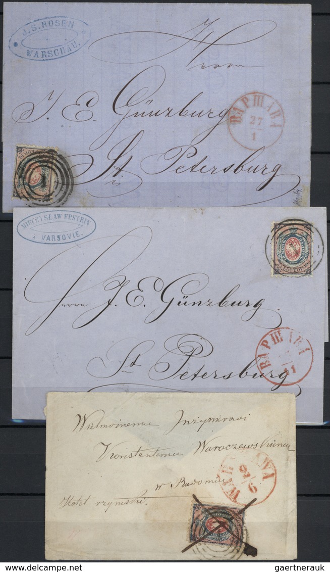 O/Br/Brfst Polen - Russische Periode: 1858/1915 (ca.), Postmarks Of Warszawa On Russia, Splendid Collection In - Other & Unclassified