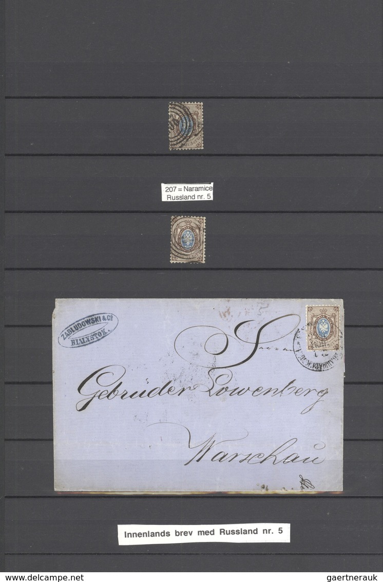 O/Brfst/Br Polen: 1854/1914 (ca.), Pre-independent Poland, Collection Of Postmarks On Austria, Germany And Espe - Storia Postale