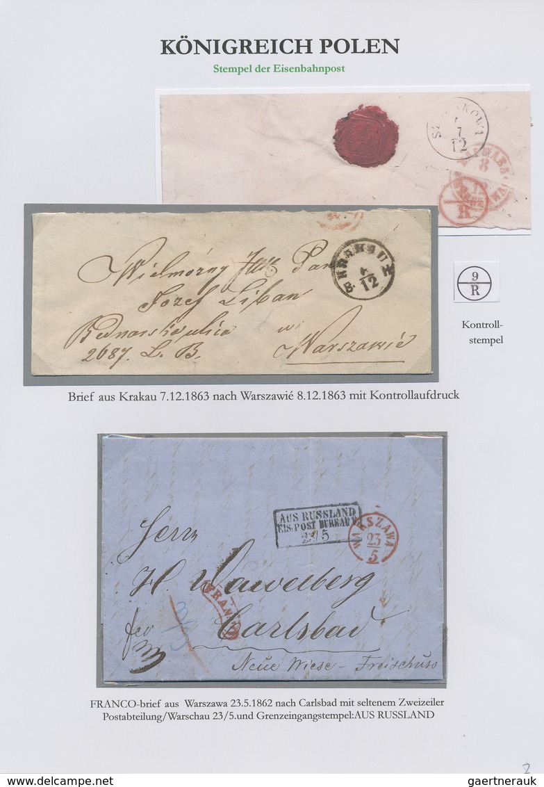 Br/GA/Brfst Polen: 1860/1939, Interssante Ausstellungssammlung "Polnische Postgeschichte" Mit Ca. 110 Briefen, K - Lettres & Documents