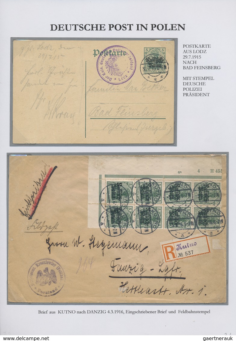 Br/GA/Brfst Polen: 1860/1939, Interssante Ausstellungssammlung "Polnische Postgeschichte" Mit Ca. 110 Briefen, K - Lettres & Documents