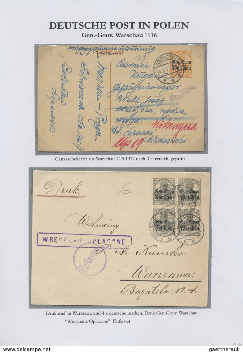 Br/GA/Brfst Polen: 1860/1939, Interssante Ausstellungssammlung "Polnische Postgeschichte" Mit Ca. 110 Briefen, K - Lettres & Documents