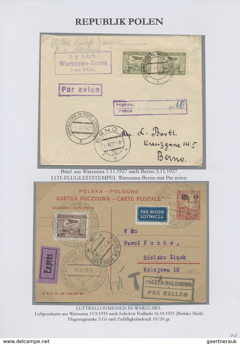 Br/GA/Brfst Polen: 1860/1939, interssante Ausstellungssammlung "Polnische Postgeschichte" mit ca. 110 Briefen, K