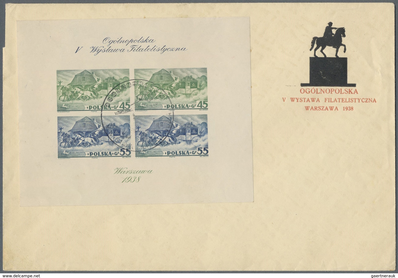 Br/Brfst Polen: 1934/1938, Lot Of Four Covers Incl. 1938 Stamp Exhibition Both Souvenir Sheets Each On F.d.c. - Lettres & Documents