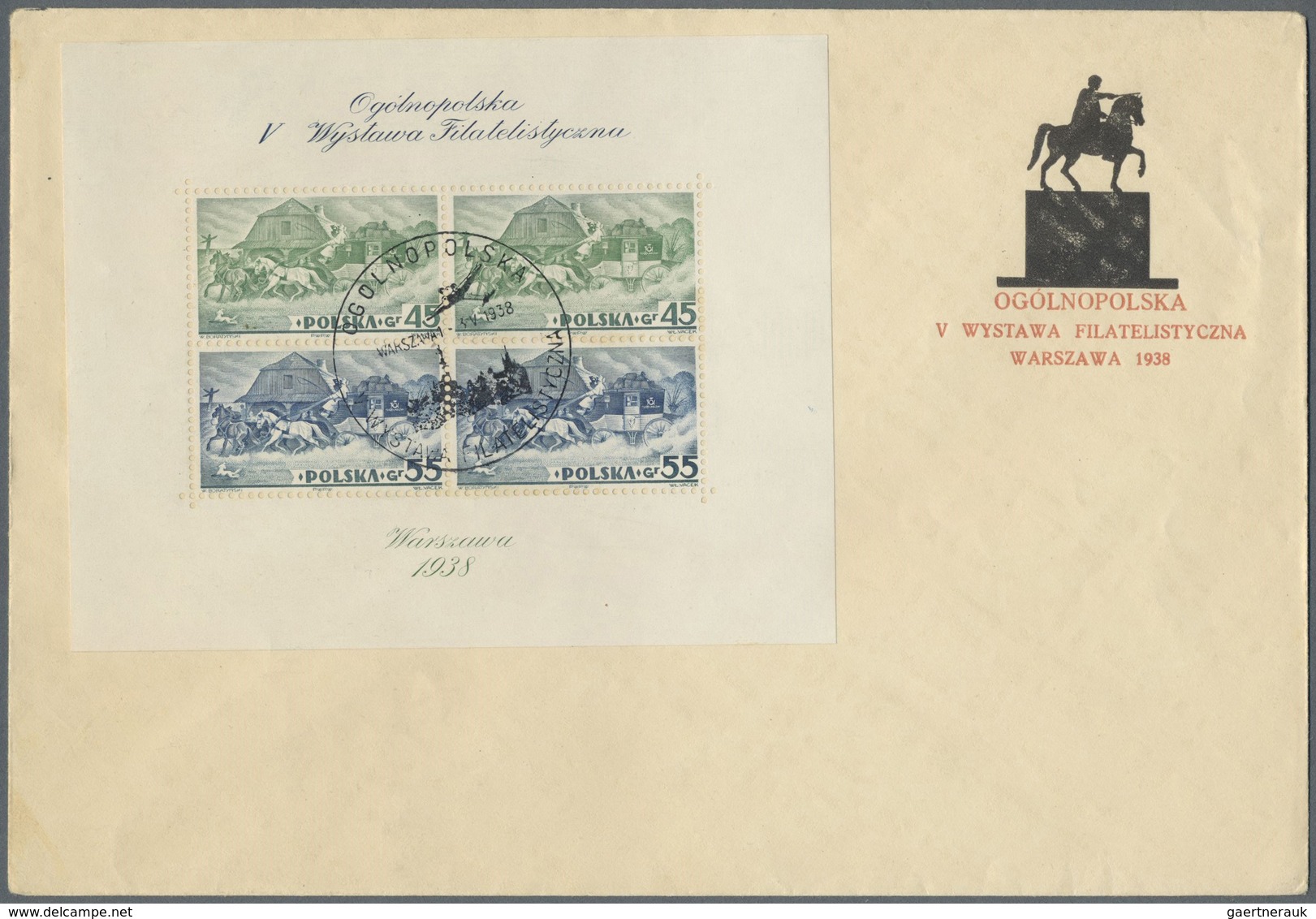 Br/Brfst Polen: 1934/1938, Lot Of Four Covers Incl. 1938 Stamp Exhibition Both Souvenir Sheets Each On F.d.c. - Lettres & Documents