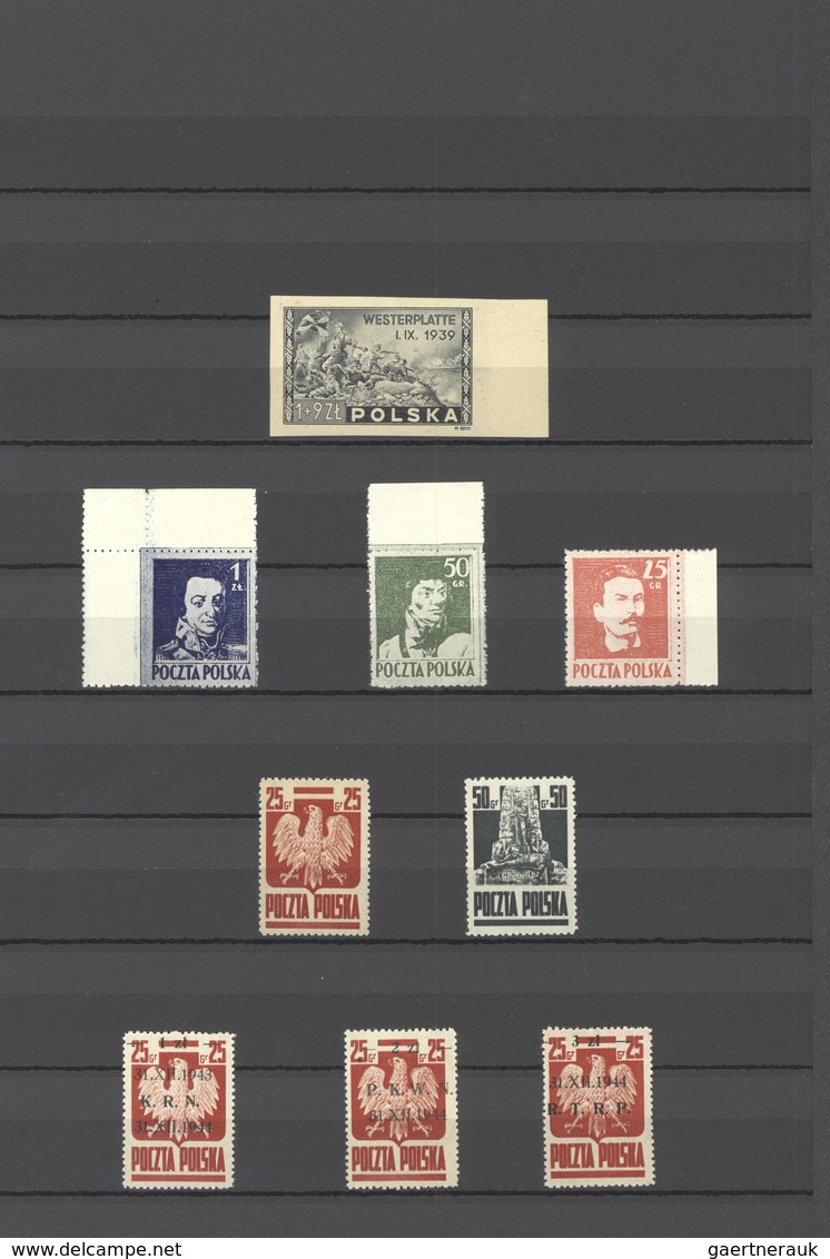 Br/**/*/(*)/Brfst Polen: 1940/1946, WWII and immediate postwar period, specialised collection in two stockbooks with p